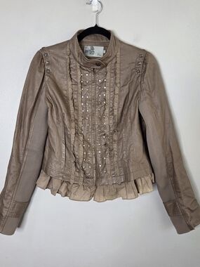 Ryu Pleat Jacket Studded And Ruffled
